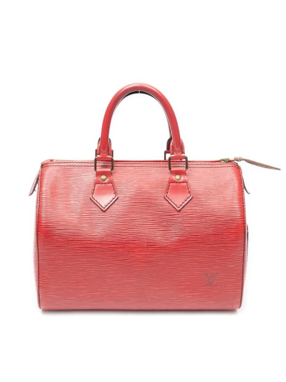 Louis Vuitton Speedy Black Stitch Red Epi Handbag